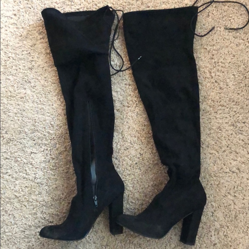 Black knee high boots